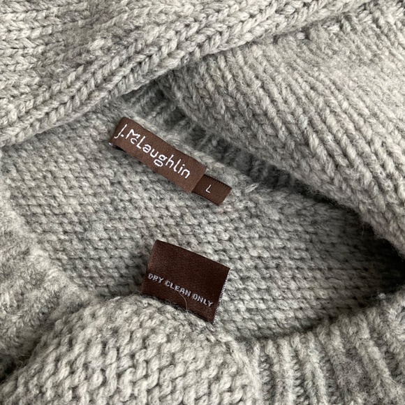 J. McLaughlin Sweater Wool Gray Crew Neck (L) - Picture 6 of 7